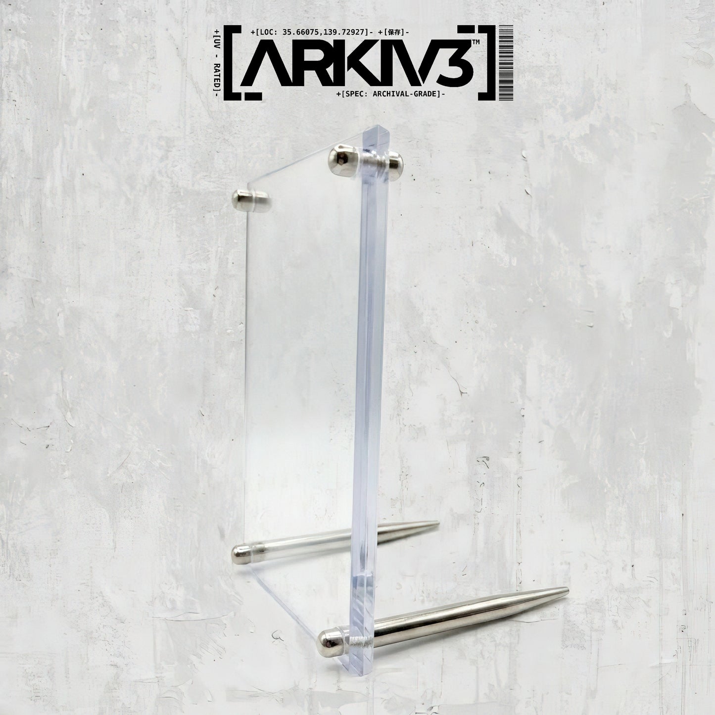 ARKIV3 Gyarados EX extended art trading card display case with standing mount, showcasing the card's vibrant artwork and protective frame.