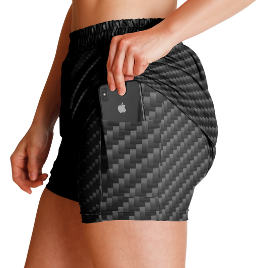 Stealth Carbon Women's 2-in-1 Shorts - ARKIV3