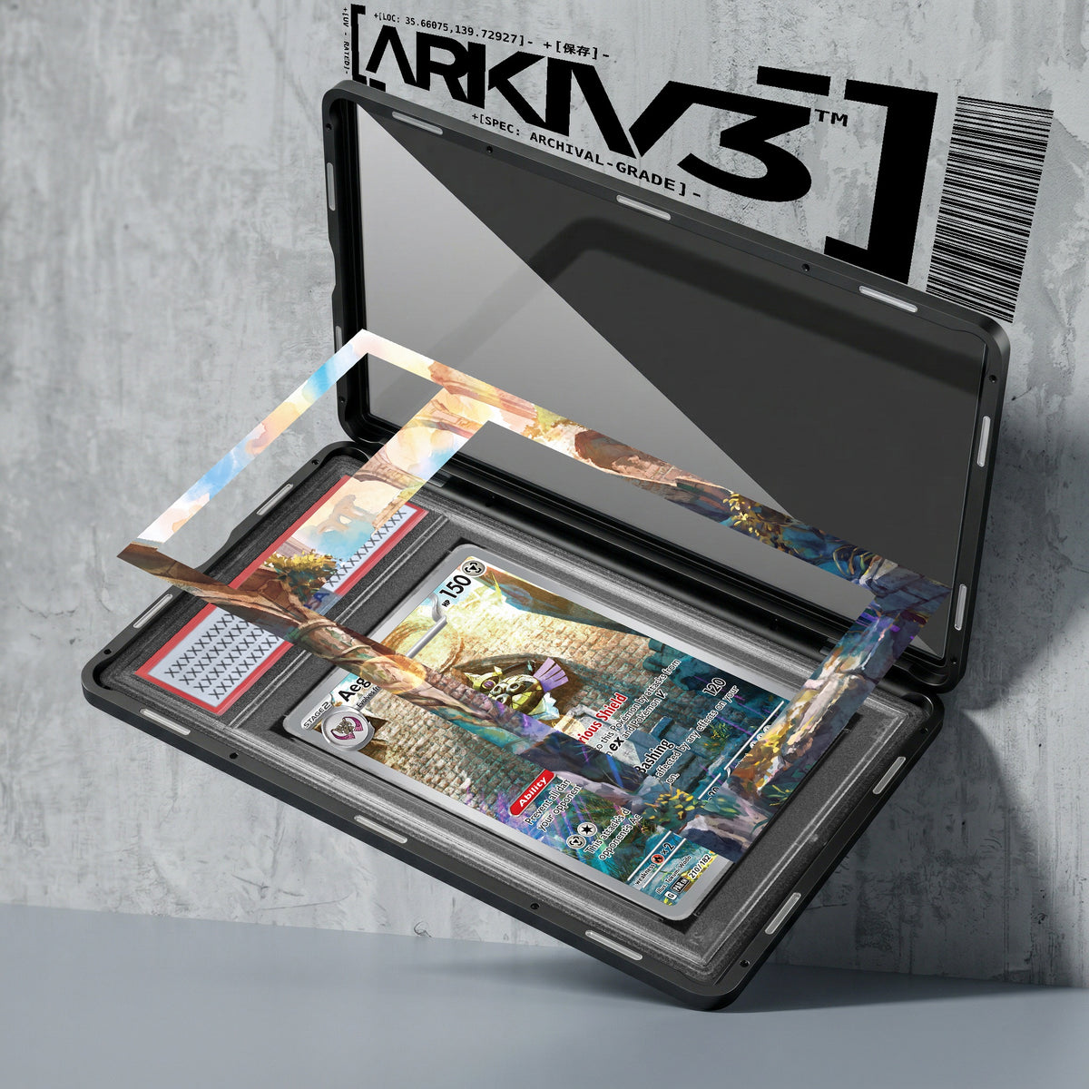 ARKIV3 PSA graded exploded mockup