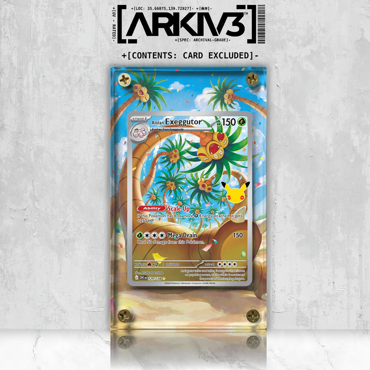 [UNIT: 129/128] // Alolan Exeggutor Extended Art Display Case - Raw