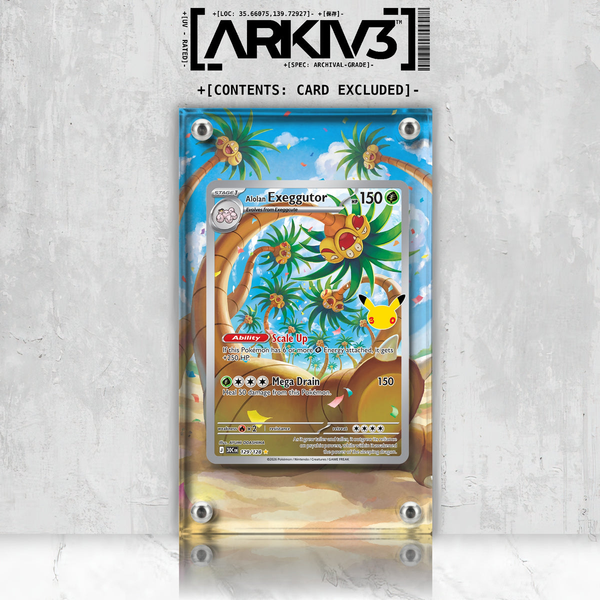 [UNIT: 129/128] // Alolan Exeggutor Extended Art Display Case - Raw