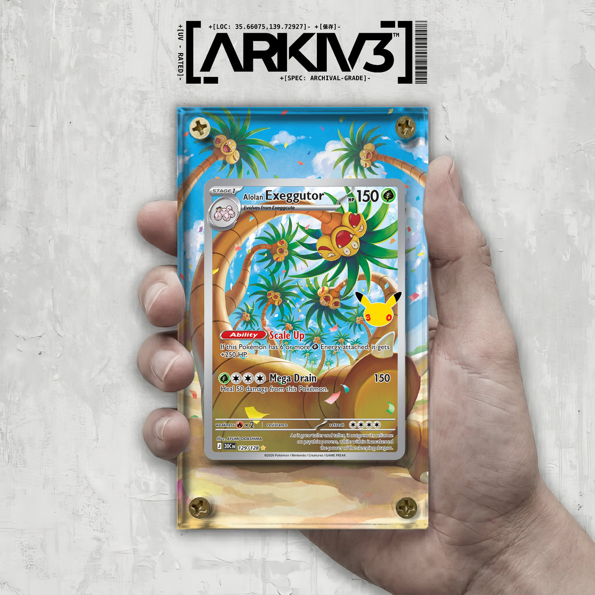 [UNIT: 129/128] // Alolan Exeggutor Extended Art Display Case - Raw