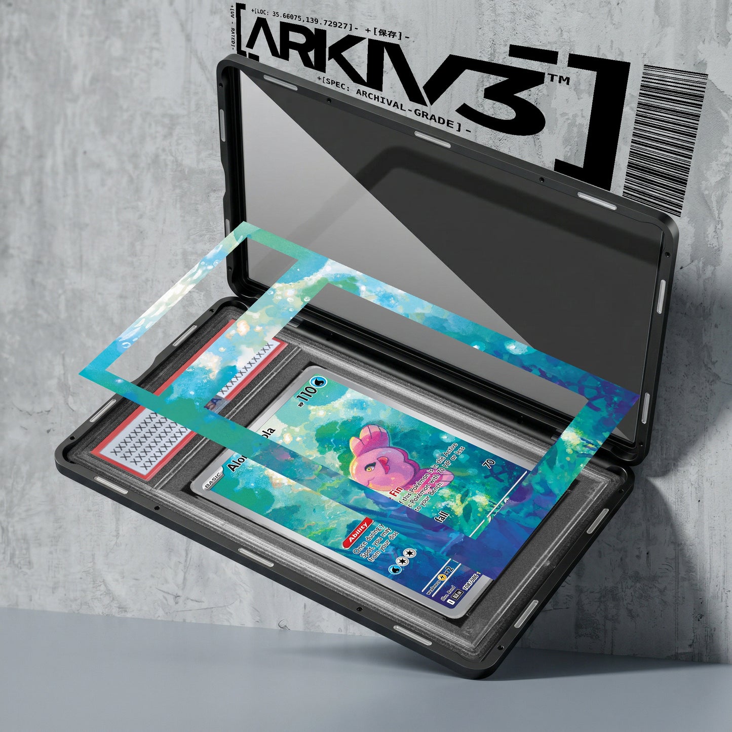 ARKIV3 PSA graded exploded mockup