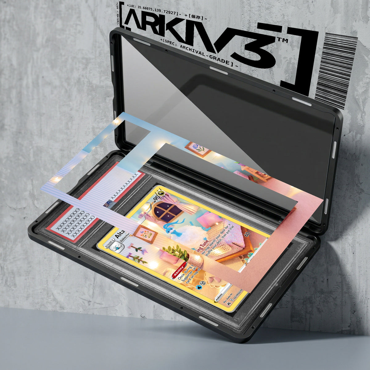 ARKIV3 PSA graded exploded mockup