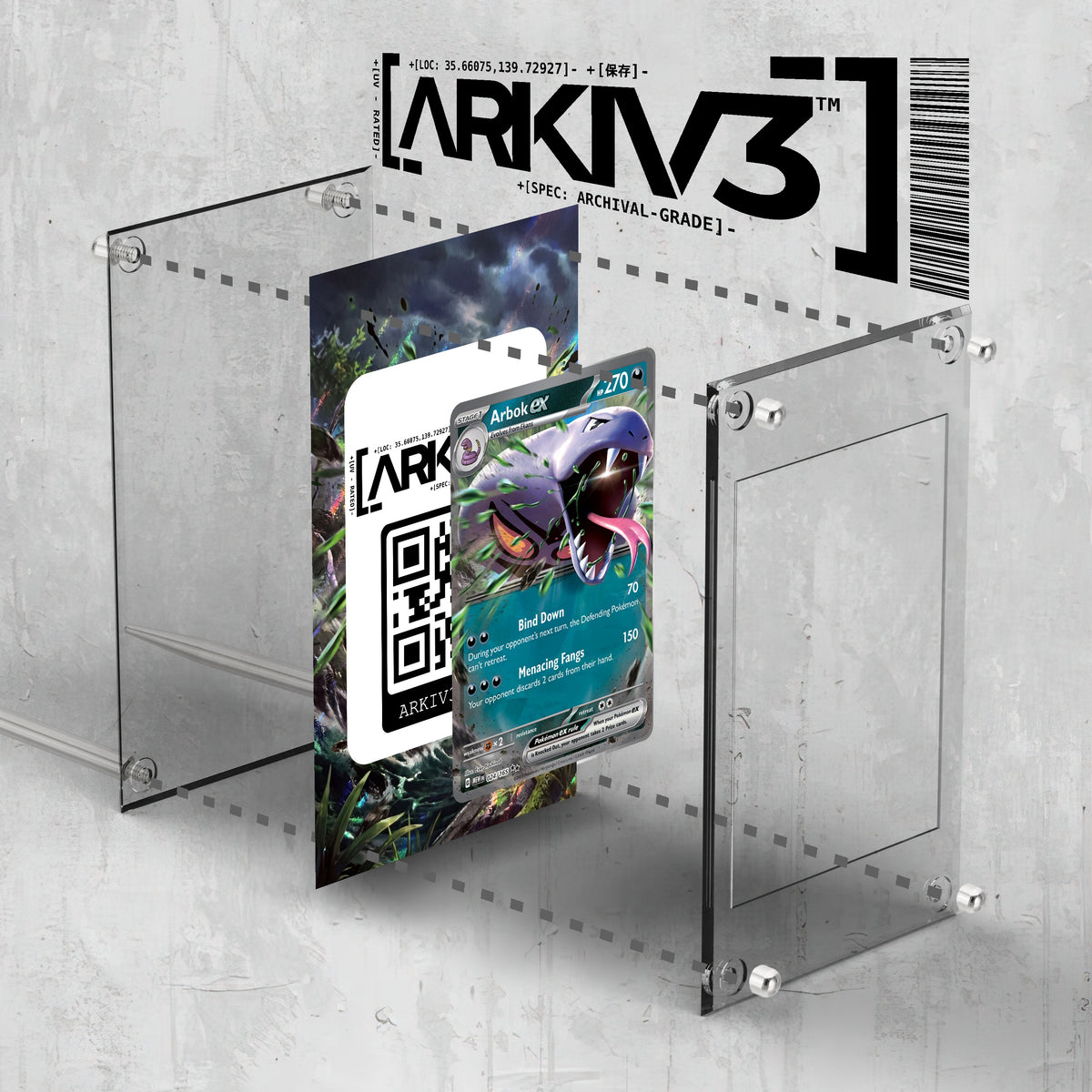[UNIT: 024/165] // Arbok ex Extended Art Display Case - Raw
