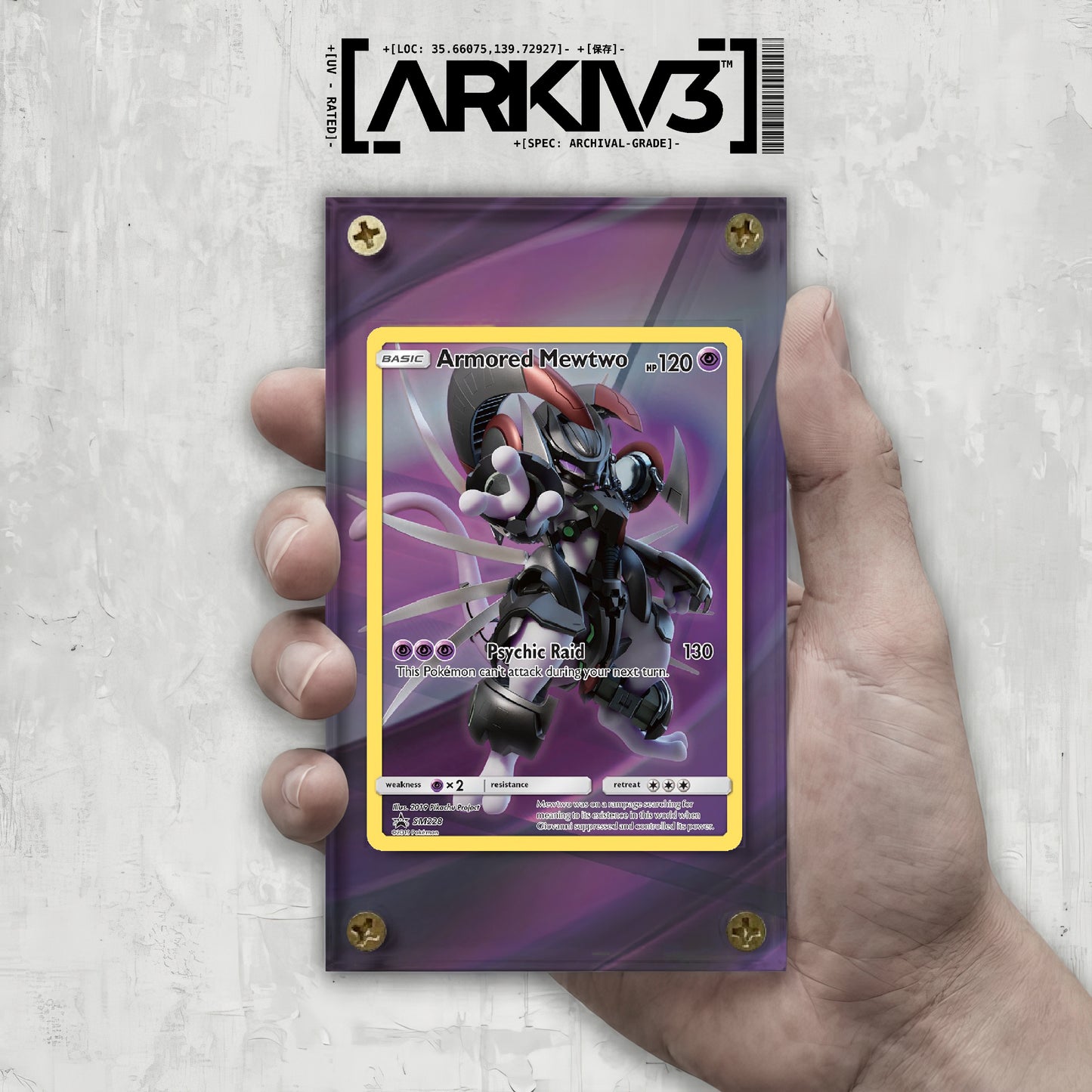 [UNIT: SM228] // Armored Mewtwo Extended Art Display Case - Raw