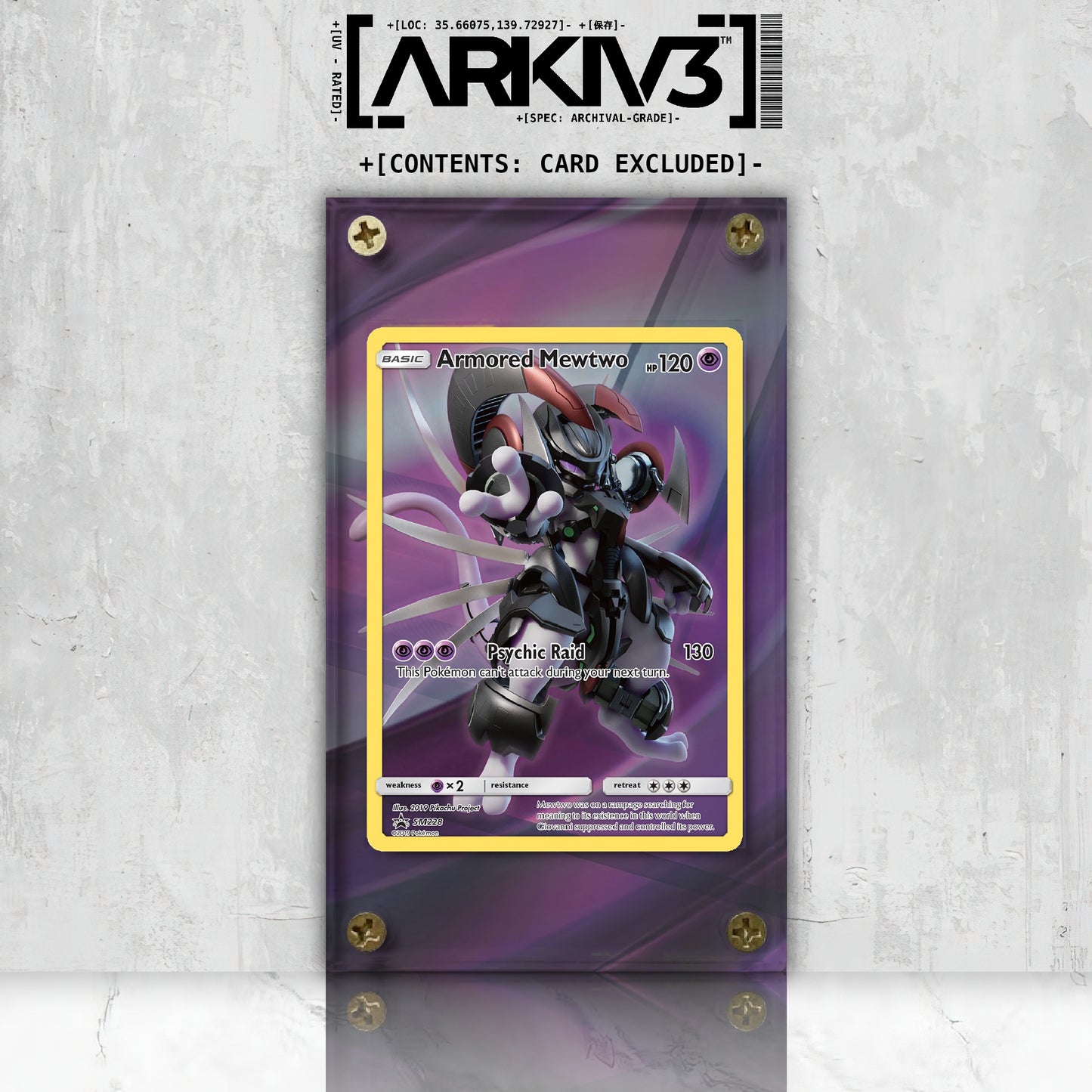 [UNIT: SM228] // Armored Mewtwo Extended Art Display Case - Raw