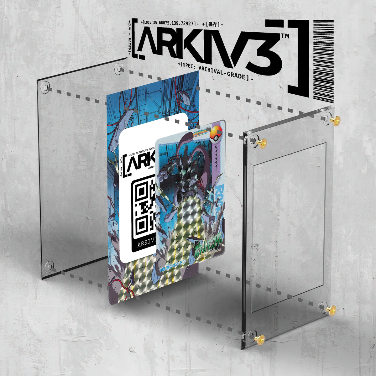 [UNIT: 149] // Armored Mewtwo #149 Carddass Extended Art Display Case - Raw