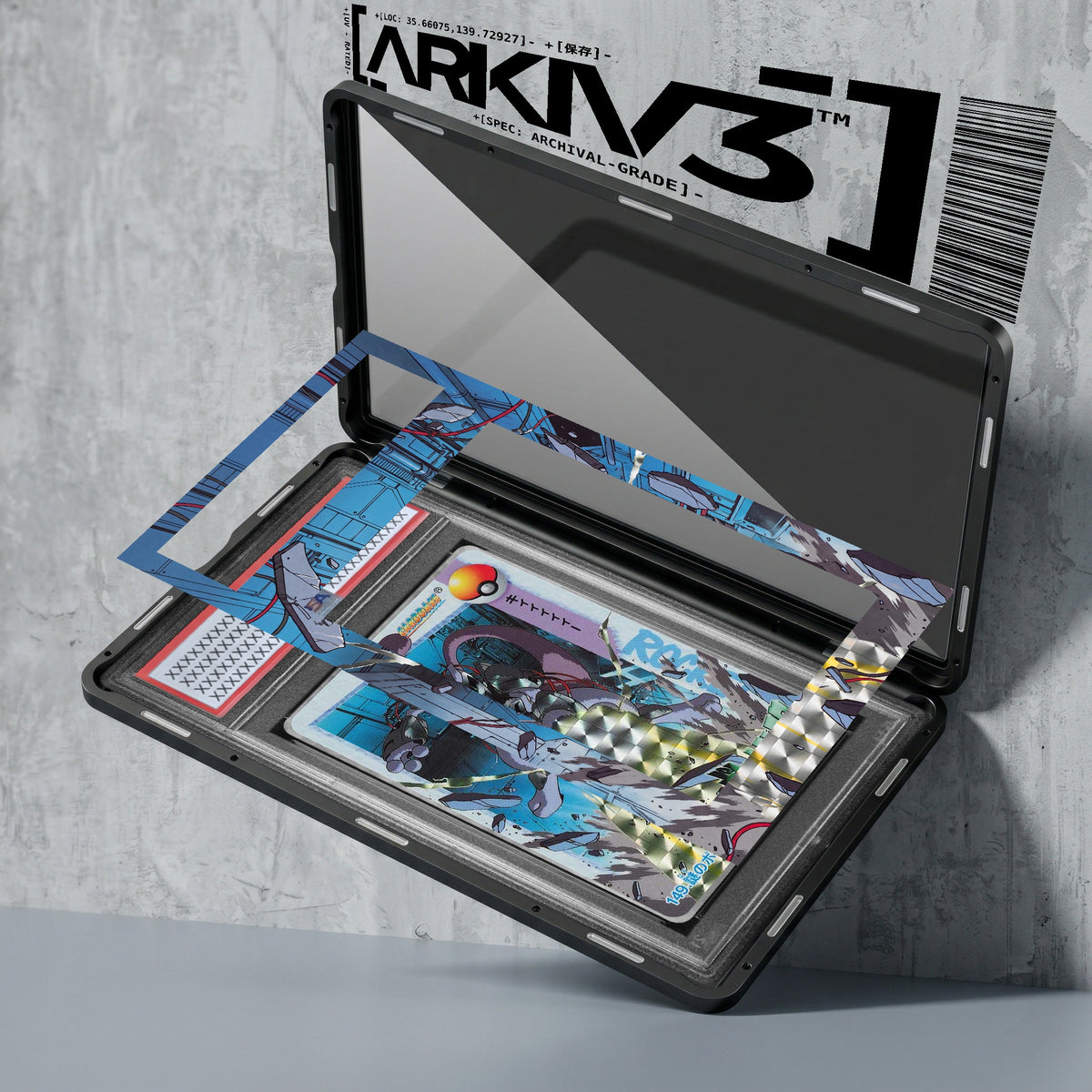 ARKIV3 PSA graded exploded mockup