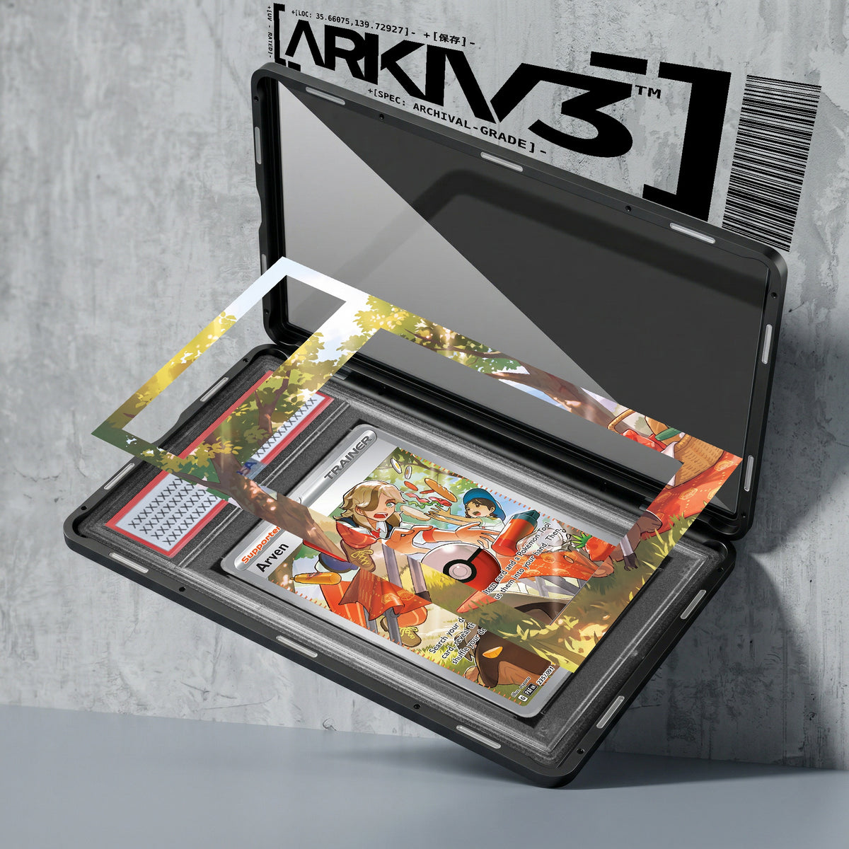 ARKIV3 PSA graded exploded mockup