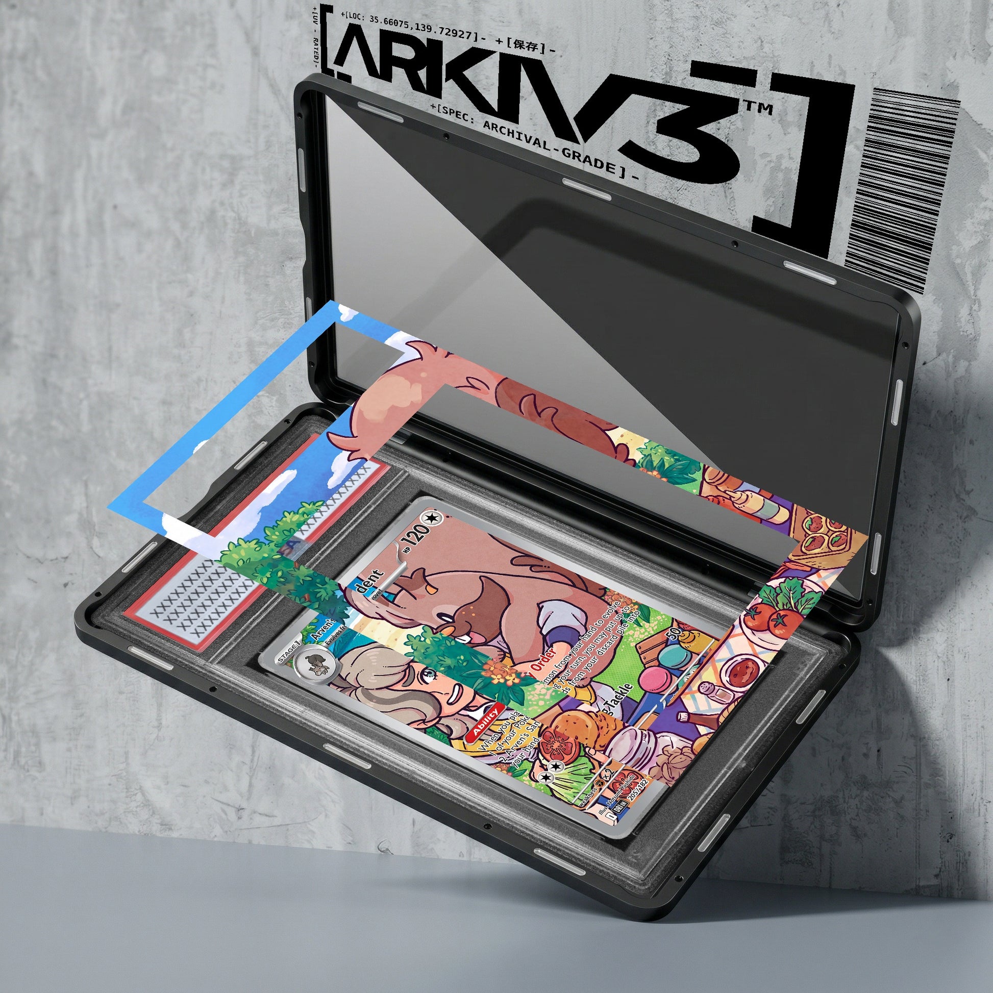 ARKIV3 PSA graded exploded mockup
