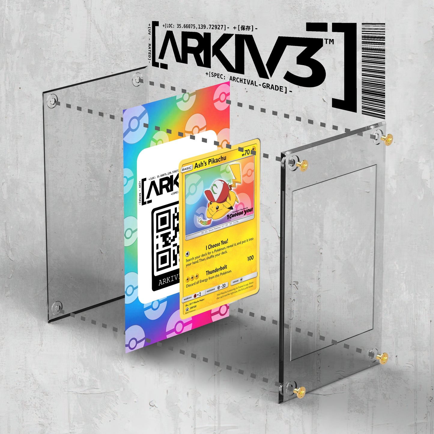 [UNIT: SM108] // Ash's Pikachu Extended Art Display Case - Raw