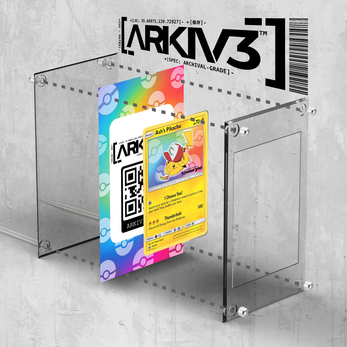 [UNIT: SM108] // Ash's Pikachu Extended Art Display Case - Raw