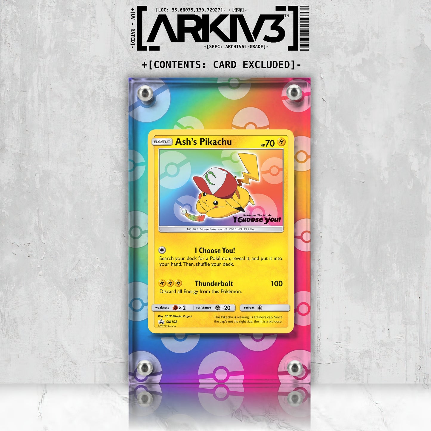 [UNIT: SM108] // Ash's Pikachu Extended Art Display Case - Raw