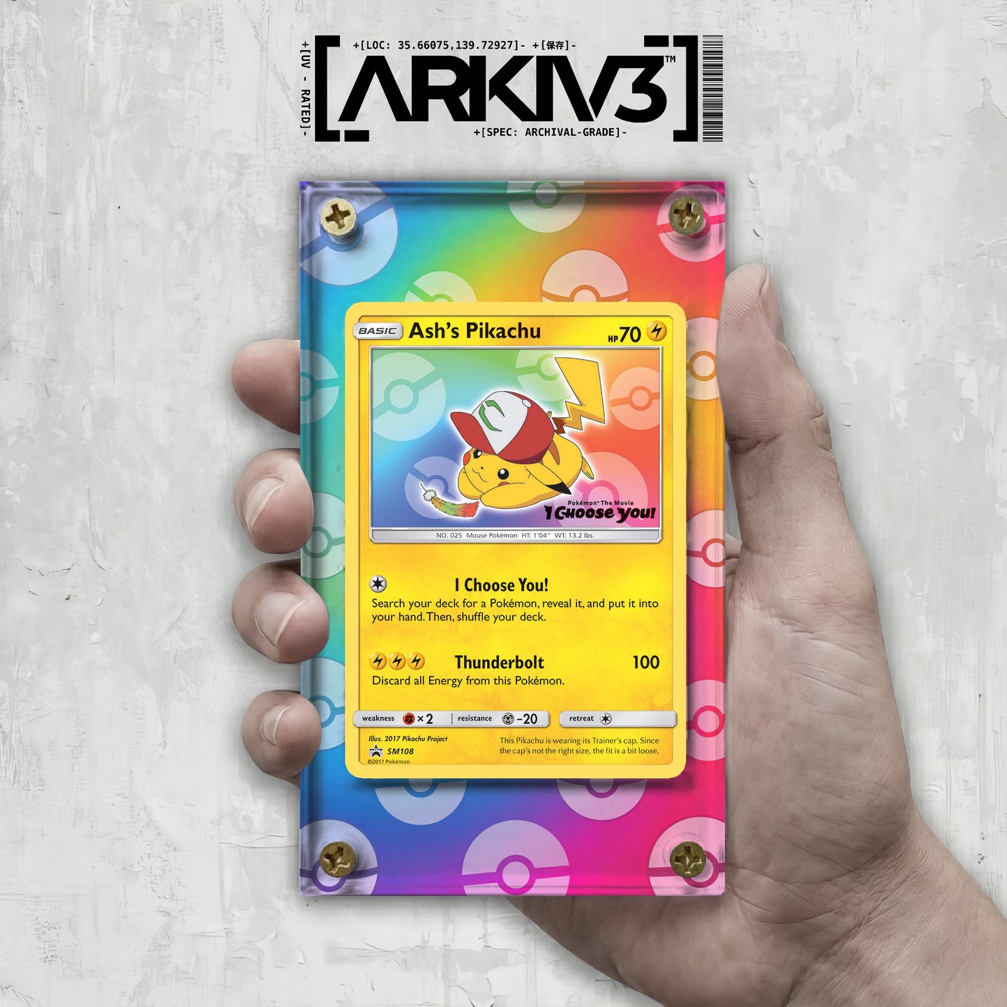 [UNIT: SM108] // Ash's Pikachu Extended Art Display Case - Raw