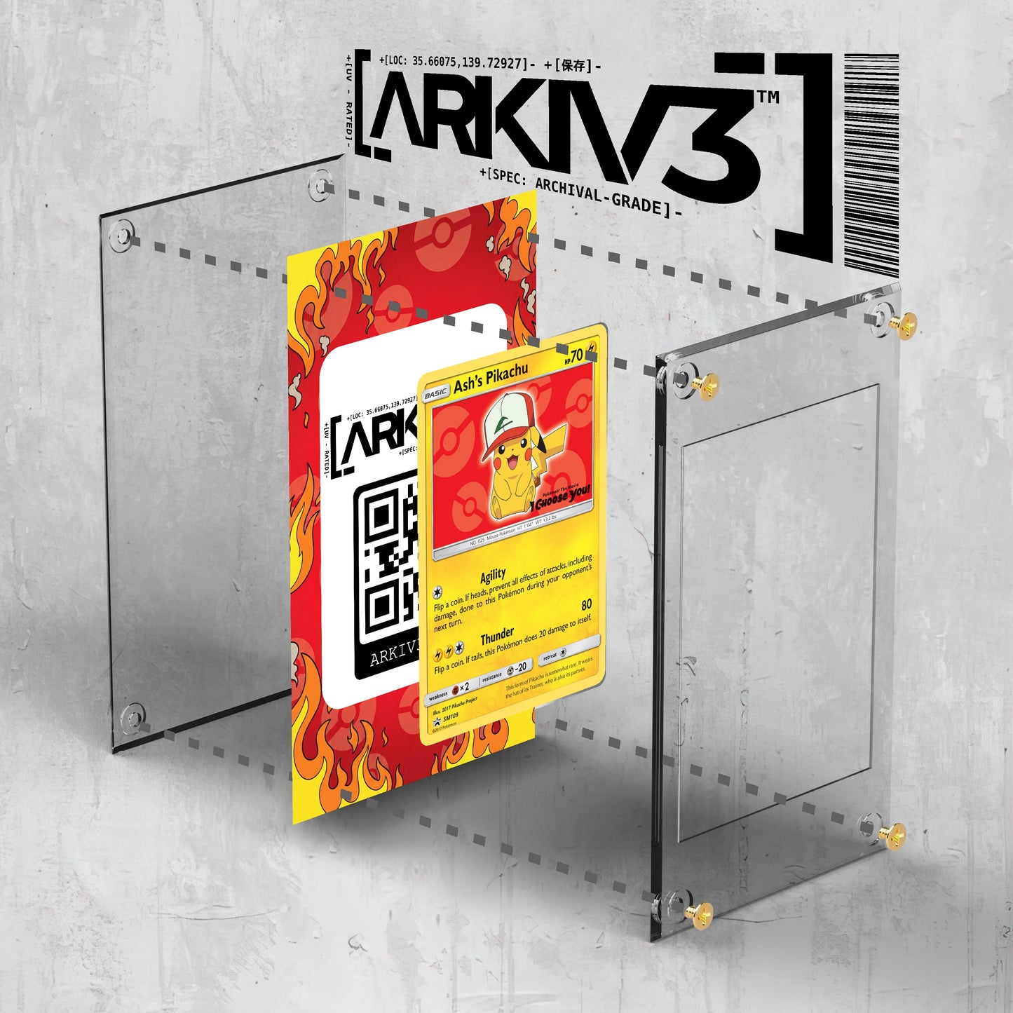 [UNIT: SM109] // Ash's Pikachu Extended Art Display Case - Raw