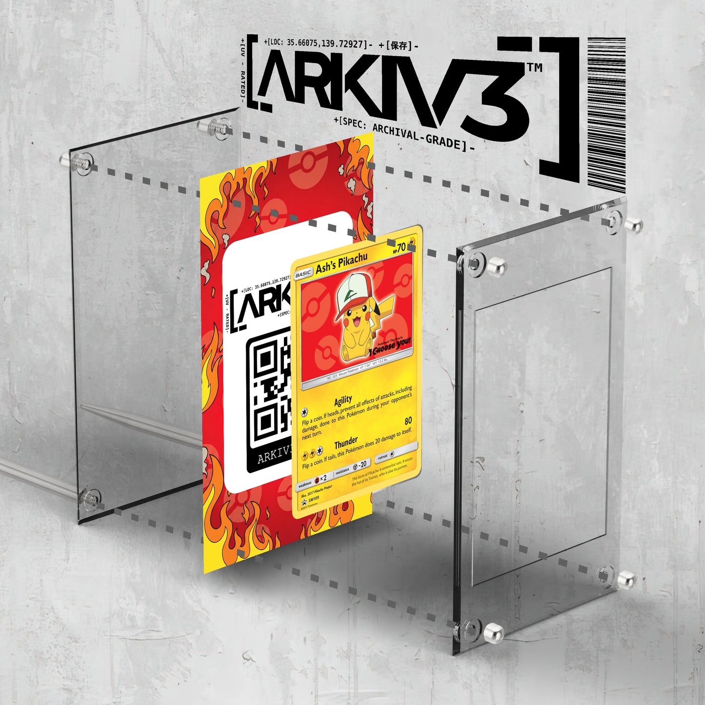 [UNIT: SM109] // Ash's Pikachu Extended Art Display Case - Raw