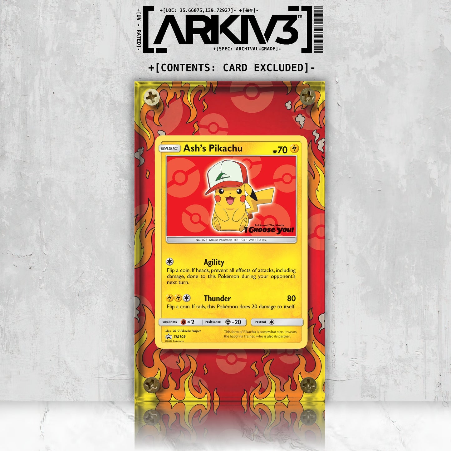 [UNIT: SM109] // Ash's Pikachu Extended Art Display Case - Raw
