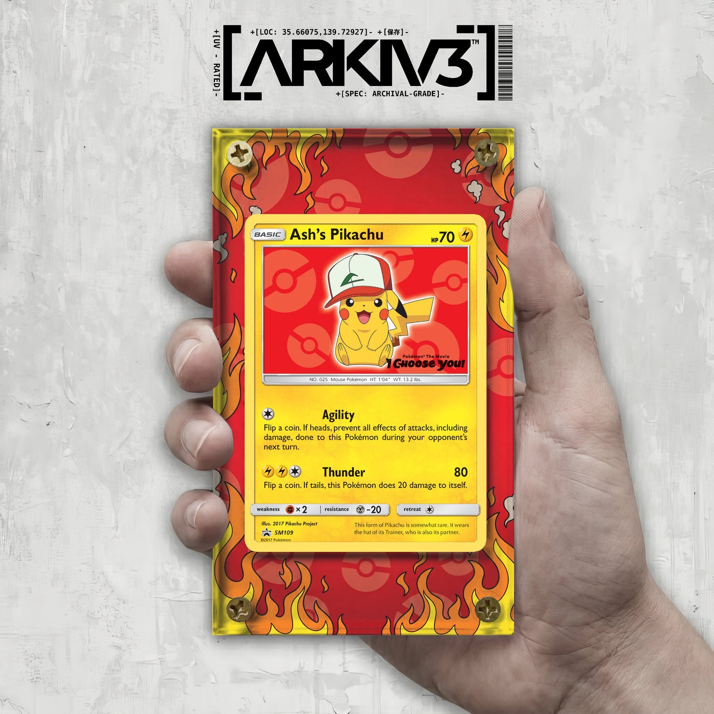[UNIT: SM109] // Ash's Pikachu Extended Art Display Case - Raw