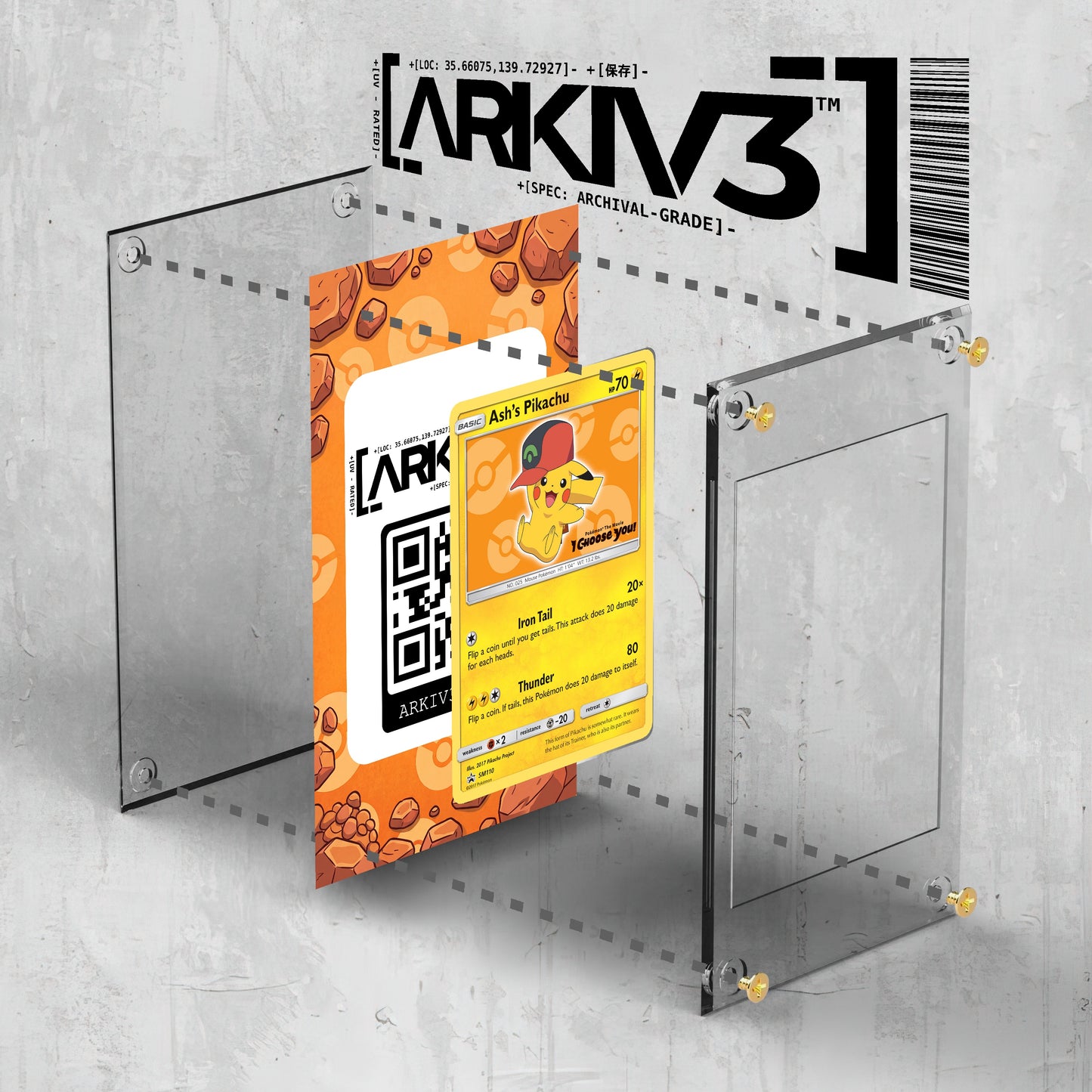 [UNIT: SM110] // Ash's Pikachu Extended Art Display Case - Raw