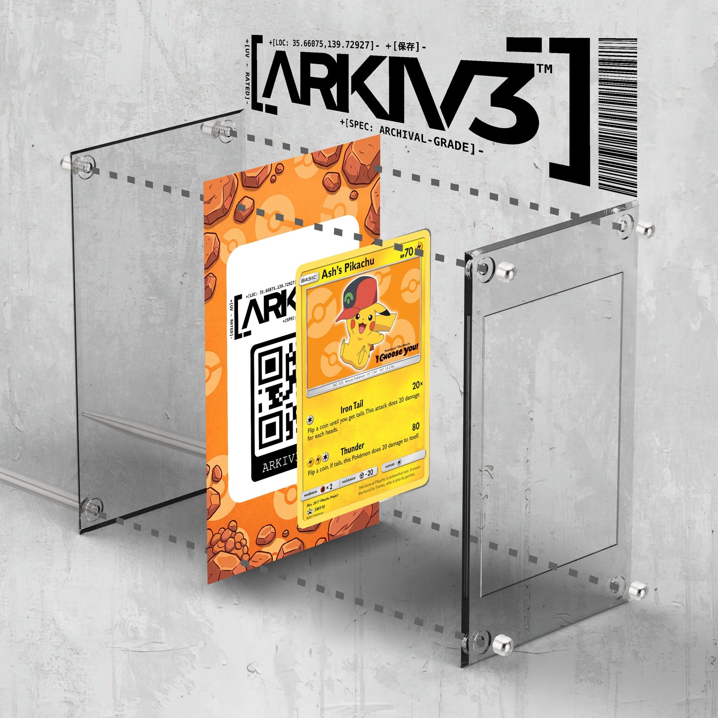 [UNIT: SM110] // Ash's Pikachu Extended Art Display Case - Raw