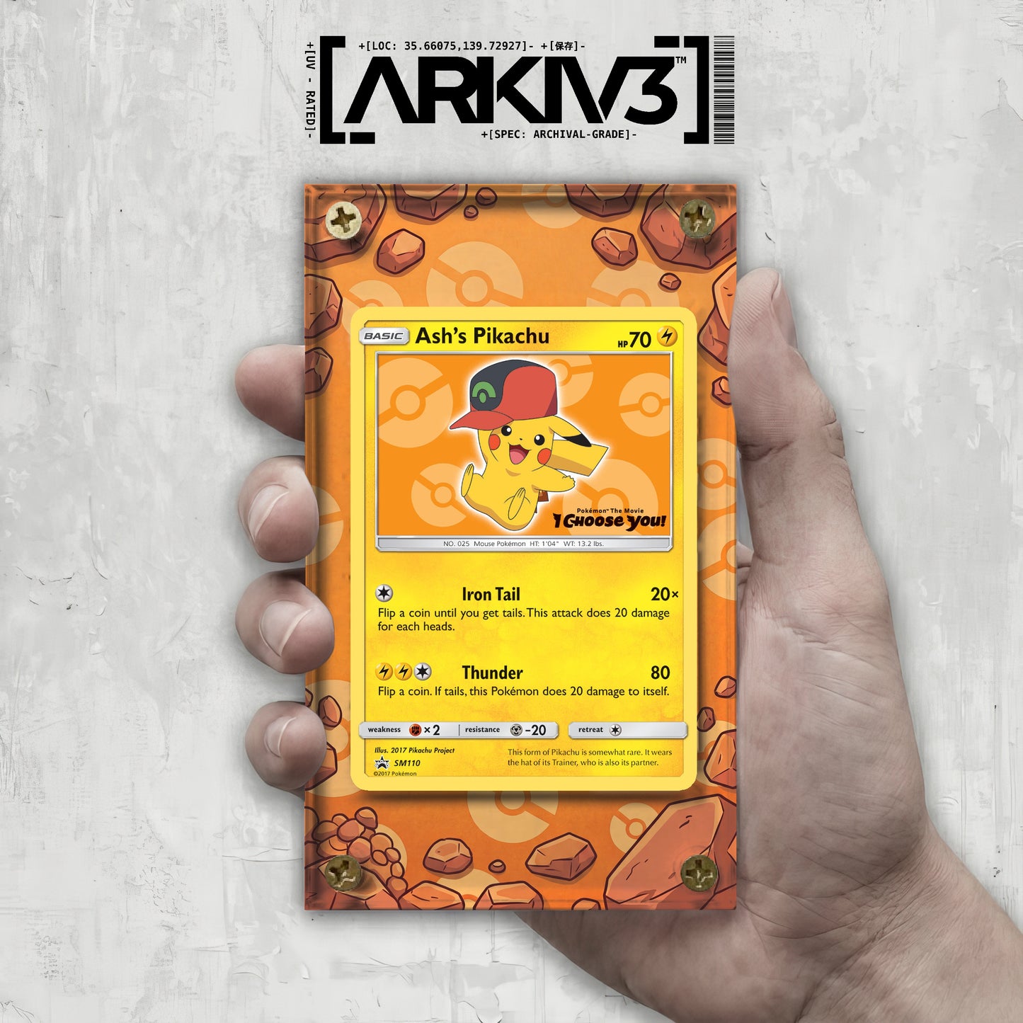 [UNIT: SM110] // Ash's Pikachu Extended Art Display Case - Raw
