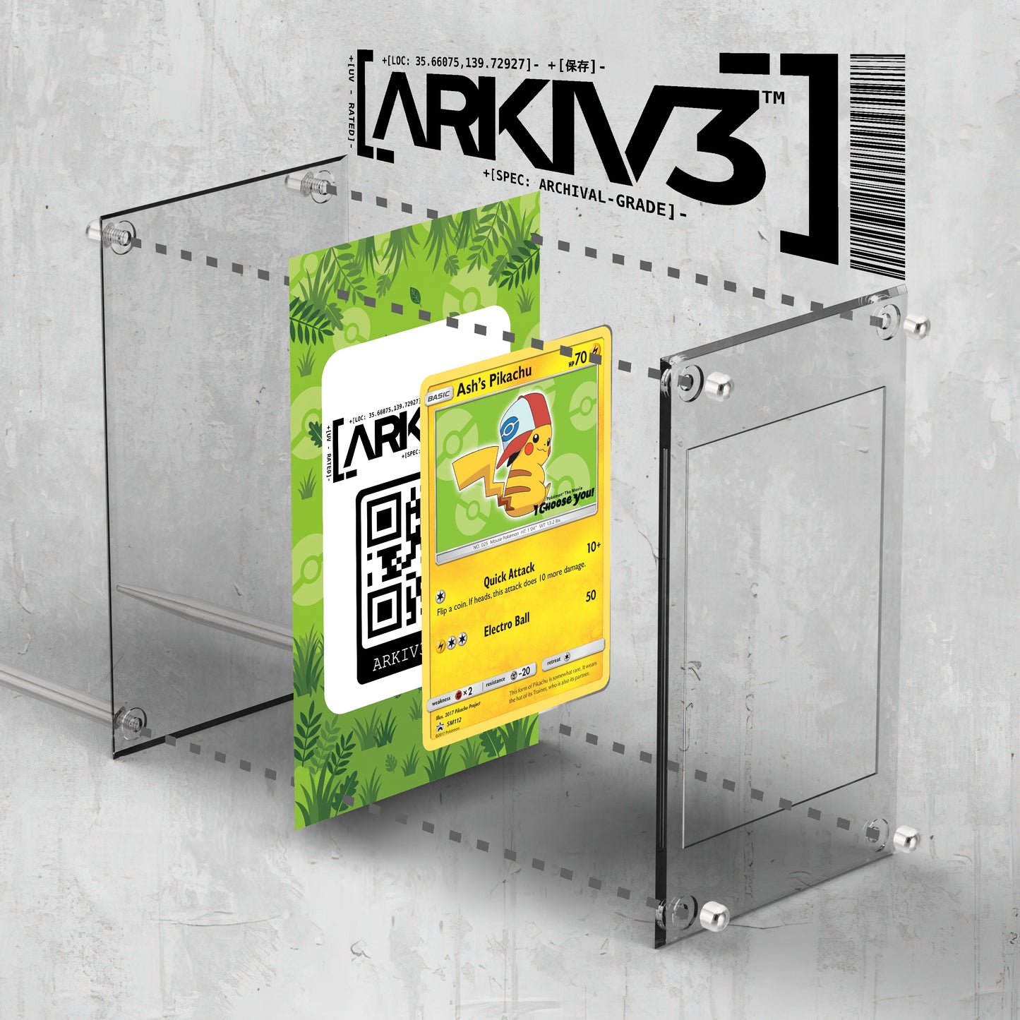 [UNIT: SM112] // Ash's Pikachu Extended Art Display Case - Raw
