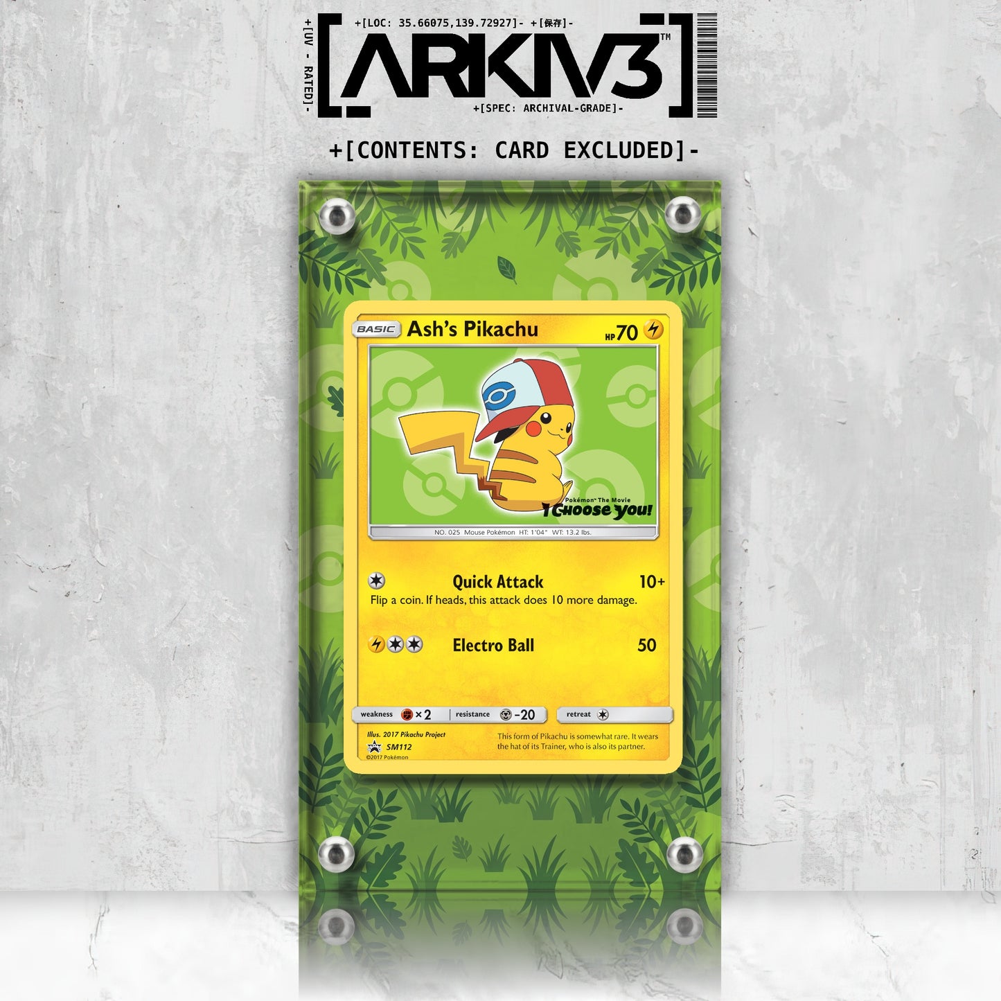 [UNIT: SM112] // Ash's Pikachu Extended Art Display Case - Raw