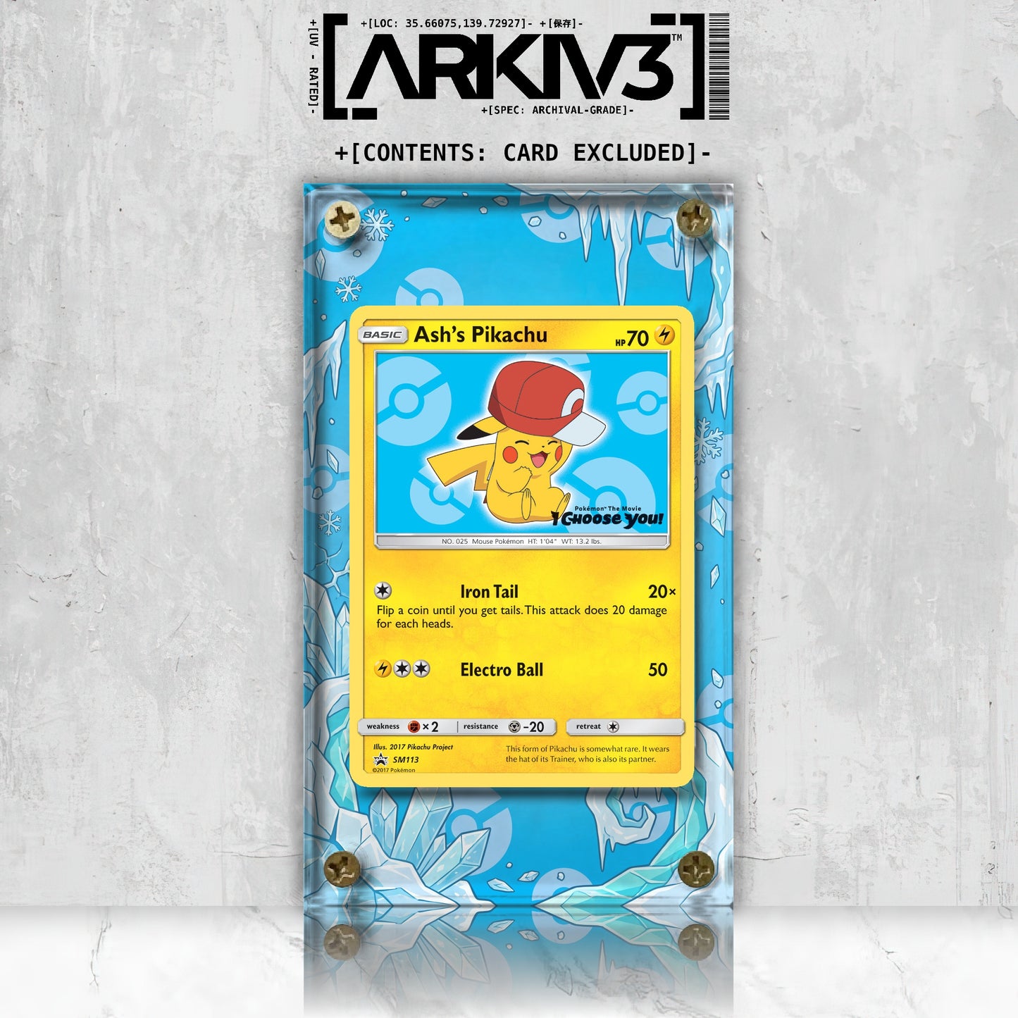 [UNIT: SM113] // Ash's Pikachu Extended Art Display Case - Raw