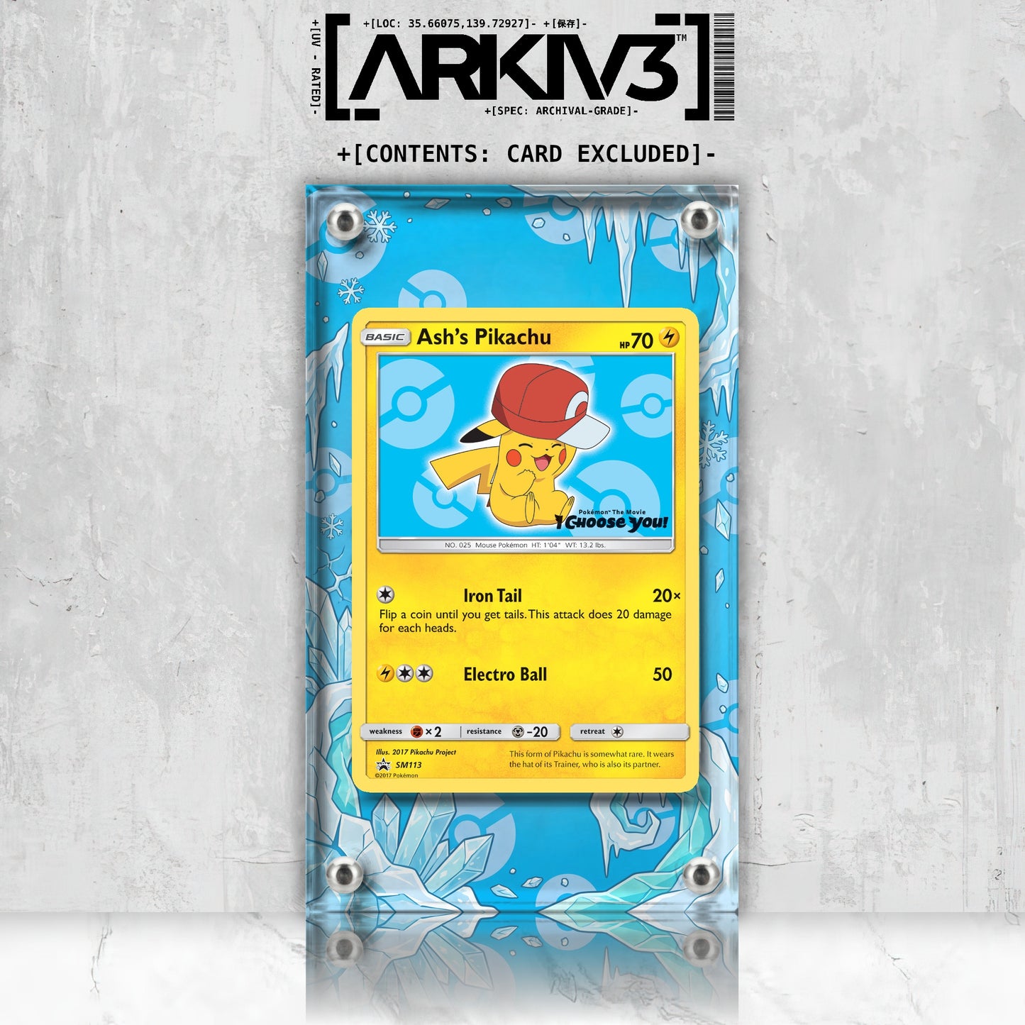 [UNIT: SM113] // Ash's Pikachu Extended Art Display Case - Raw