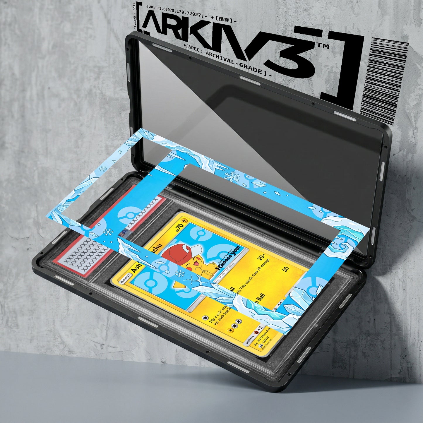 ARKIV3 PSA graded exploded mockup