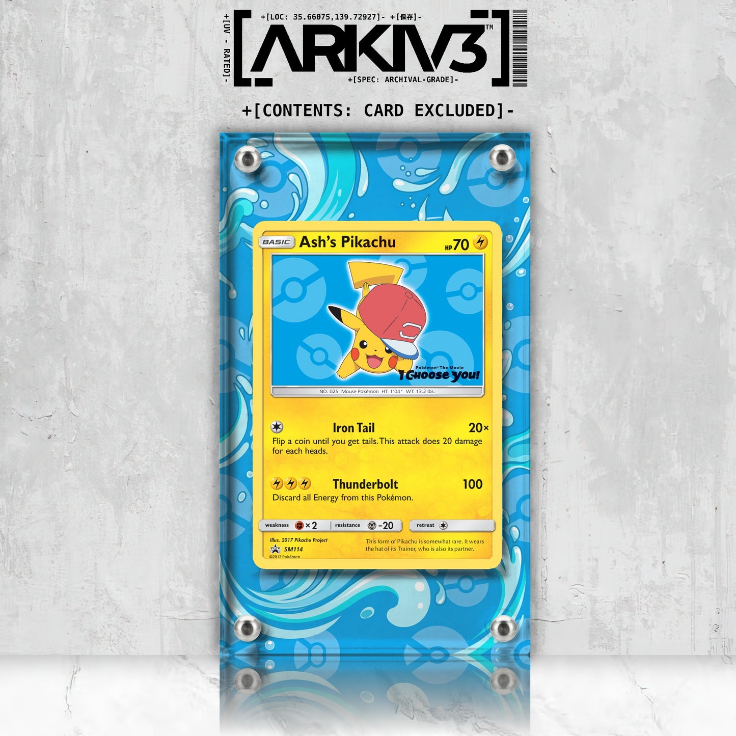 [UNIT: SM114] // Ash's Pikachu Extended Art Display Case - Raw