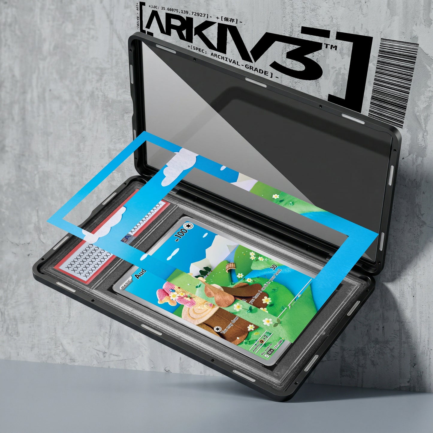 ARKIV3 PSA graded exploded mockup