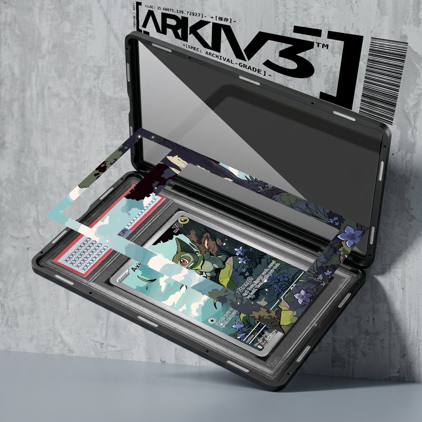 ARKIV3 PSA graded exploded mockup