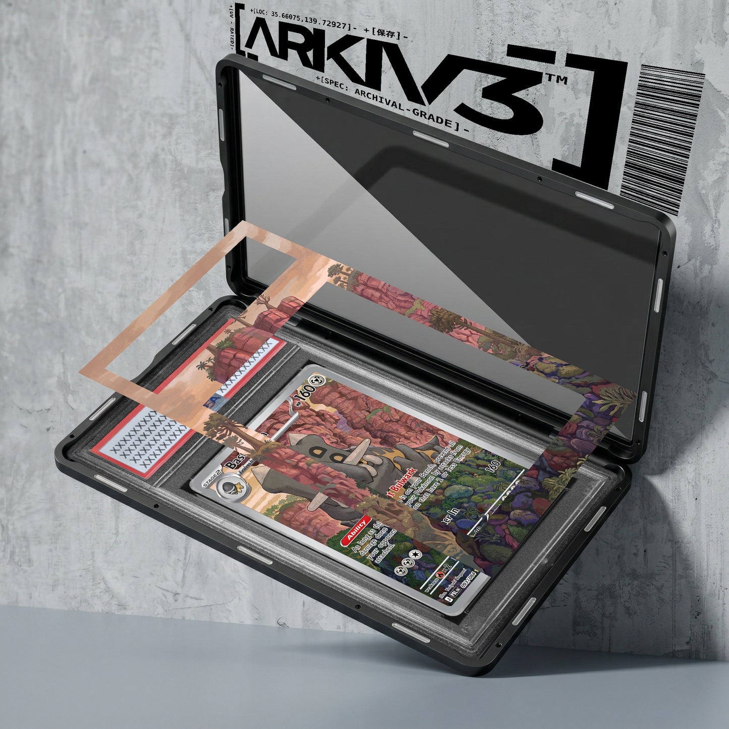 ARKIV3 PSA graded exploded mockup