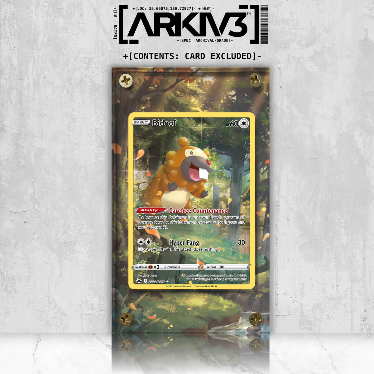 [UNIT: GG29/70] // Bidoof Extended Art Display Case - Raw