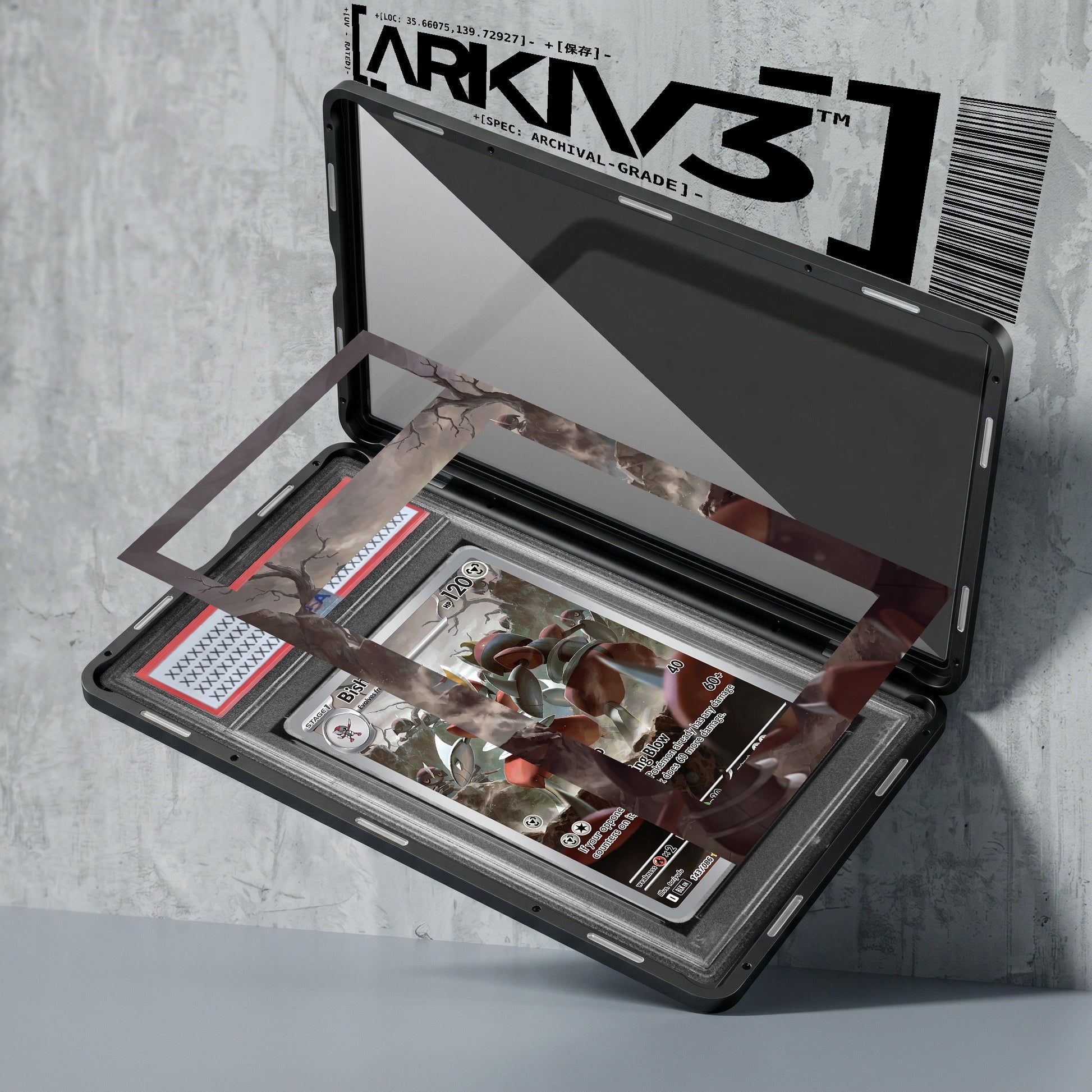 ARKIV3 PSA graded exploded mockup