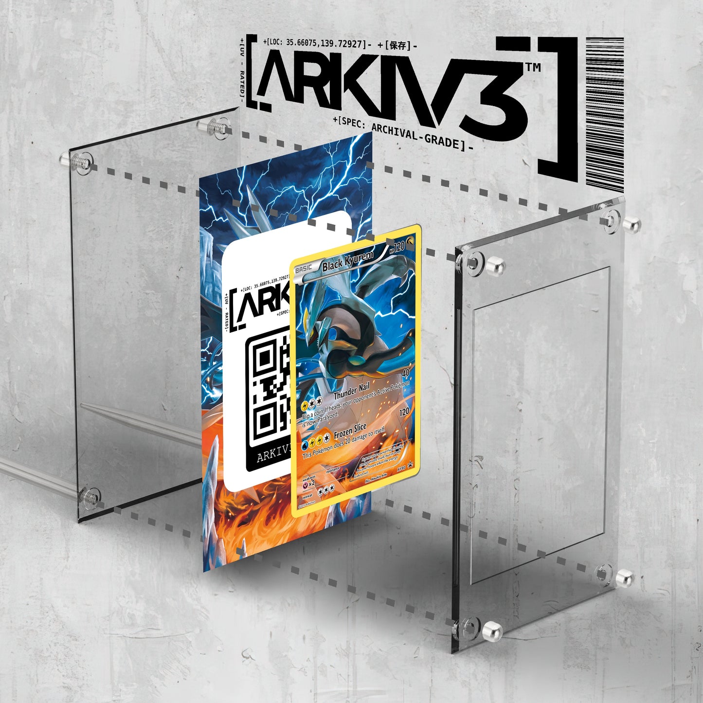 [UNIT: XY80/211] // Black Kyurem Extended Art Display Case - Raw