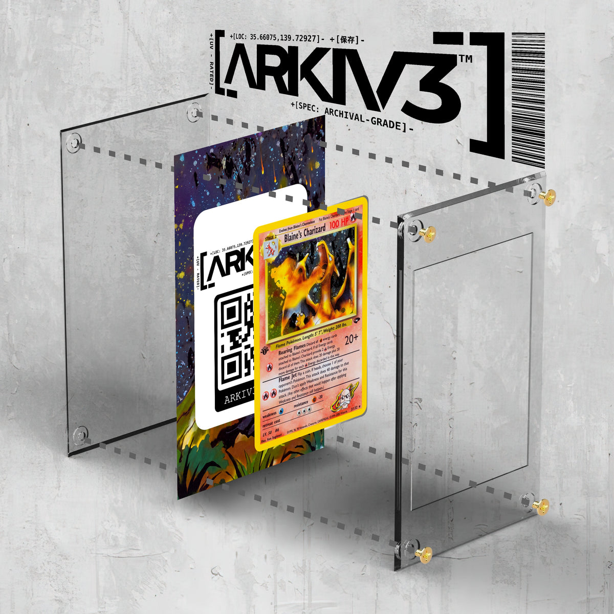 [UNIT: 2/132] // Blaine's Charizard Extended Art Display Case - Raw