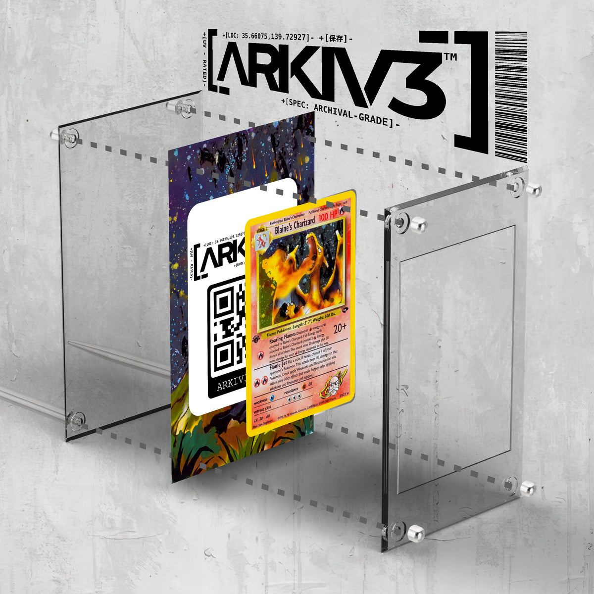 [UNIT: 2/132] // Blaine's Charizard Extended Art Display Case - Raw