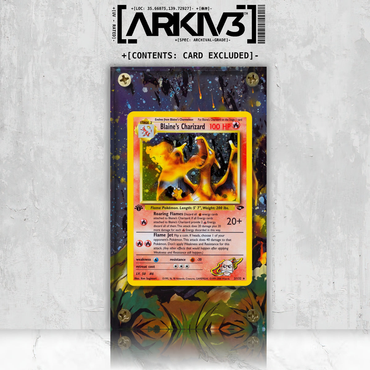 [UNIT: 2/132] // Blaine's Charizard Extended Art Display Case - Raw
