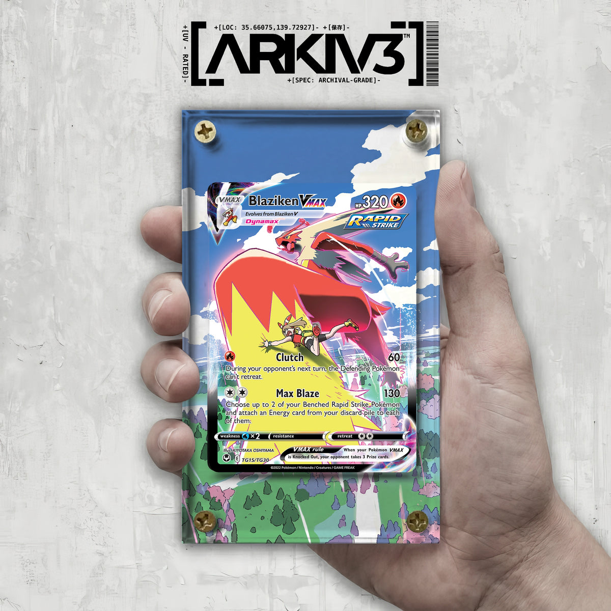 [UNIT: TG15/TG30] // Blaziken VMAX Extended Art Display Case - Raw