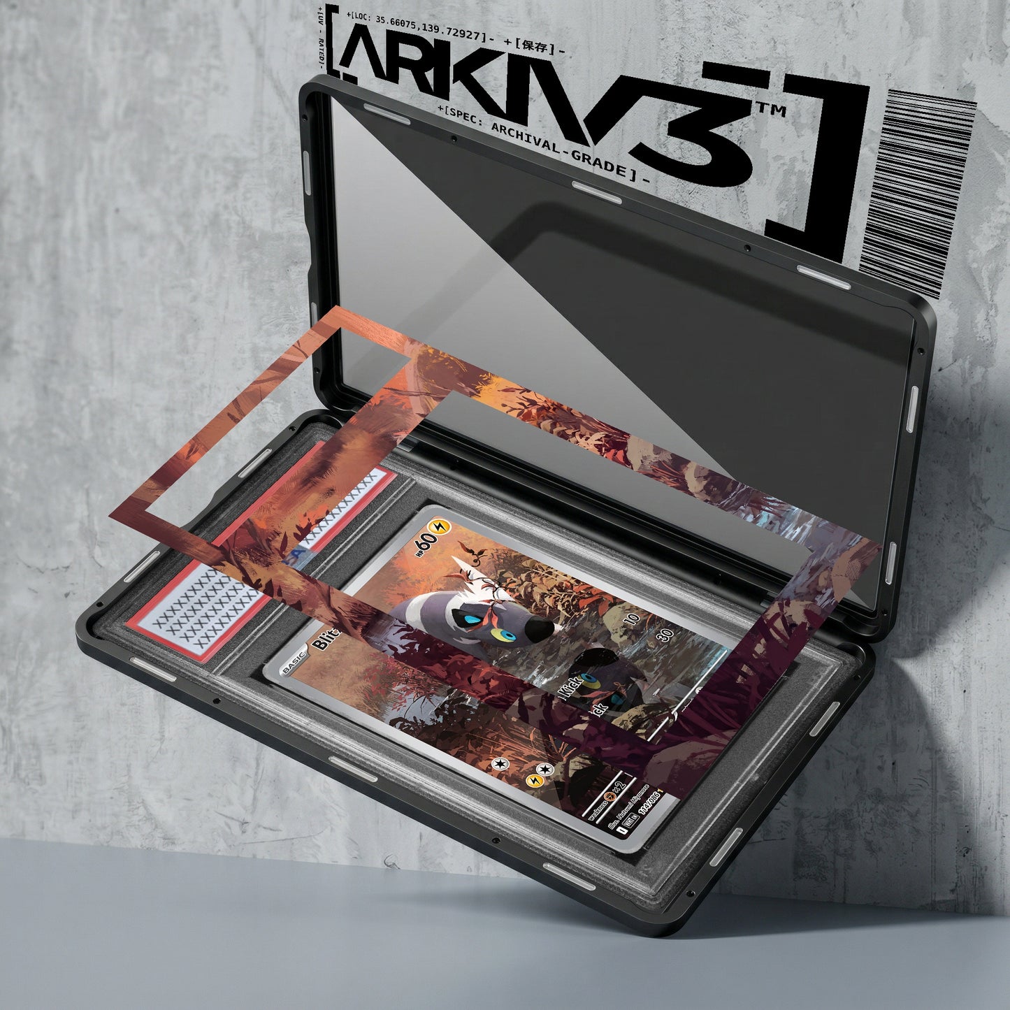 ARKIV3 PSA graded exploded mockup