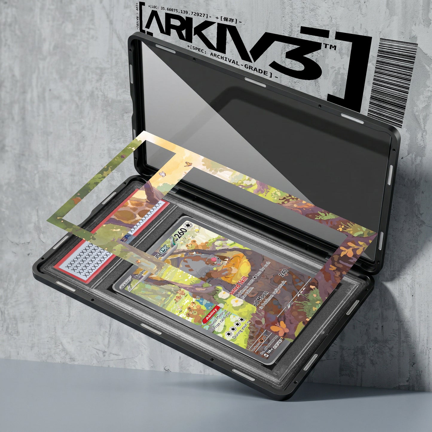 ARKIV3 PSA graded exploded mockup