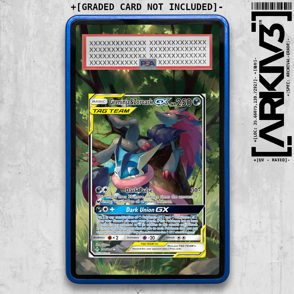 [UNIT: 201/214 // Greninja & Zoroark GX Extended Art Display Case - Graded
