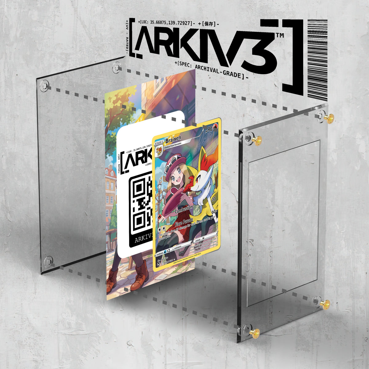 [UNIT: TG01/TG30] // Braixen Extended Art Display Case - Raw