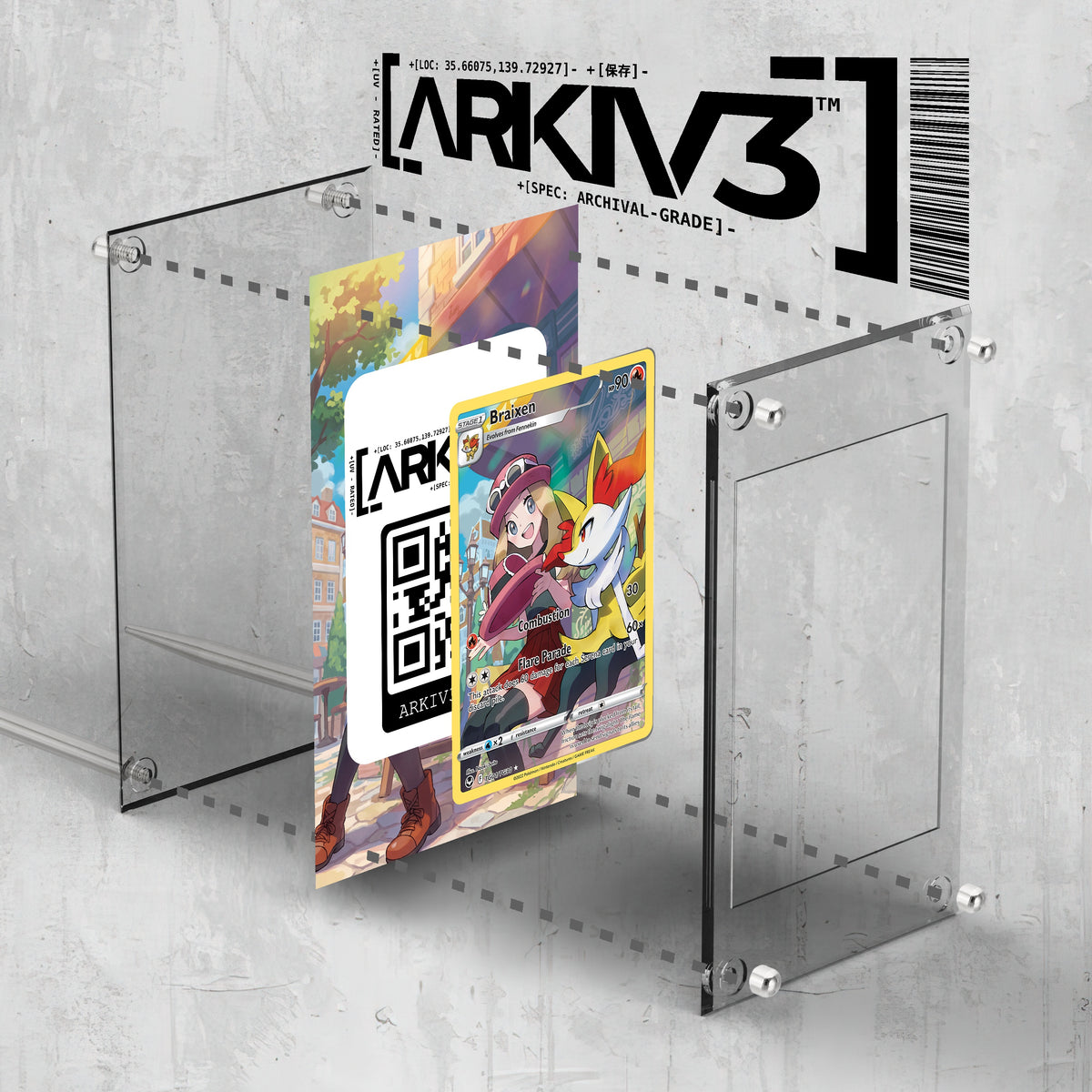 [UNIT: TG01/TG30] // Braixen Extended Art Display Case - Raw