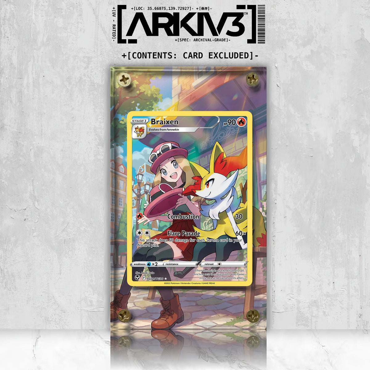 [UNIT: TG01/TG30] // Braixen Extended Art Display Case - Raw