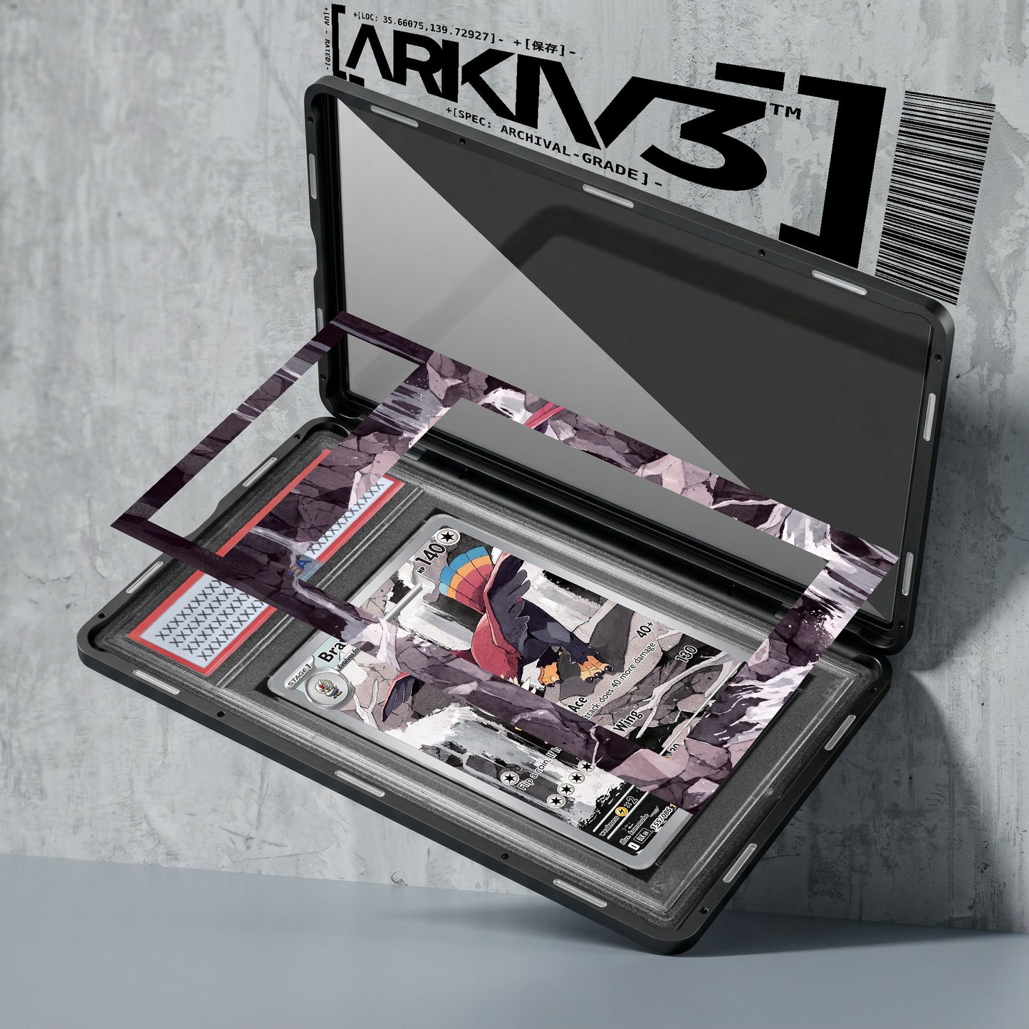ARKIV3 PSA graded exploded mockup
