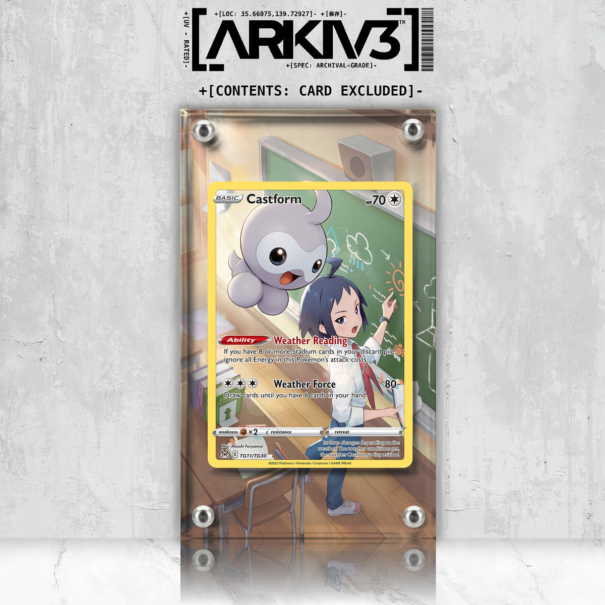 [UNIT: TG11/TG30] // Castform Extended Art Display Case - Raw